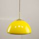 Mid-Century Italian Yellow Glass and Brass Pendant Lamp