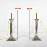 Paire de Flambeaux Électrifiés en Métal Argenté – Milieu XIXe