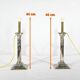 Pair of Electrified Torches in Silver Metal – Mid-19th Century