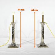 Paire de Flambeaux Électrifiés en Métal Argenté – Milieu XIXe