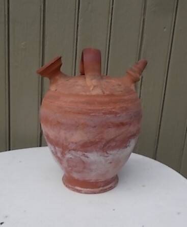 Terracotta gargoulette jug