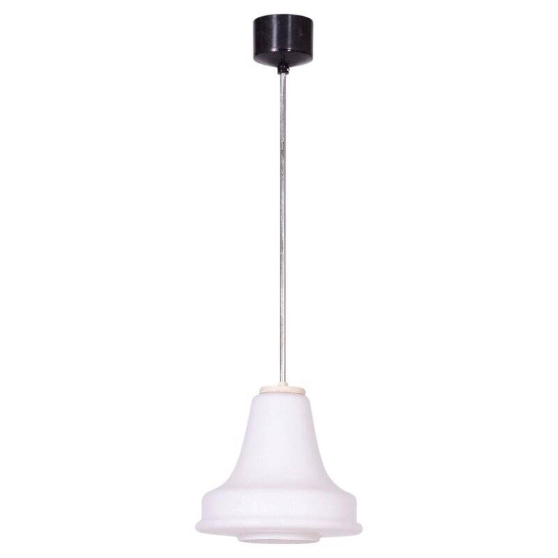 Mid-Century Chandelier in Chrome, Blackened Steel, and Glass, Czech, 1960s