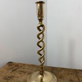 Twisted brass candle holder