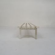 White metal slat bench, The Netherlands 1950's