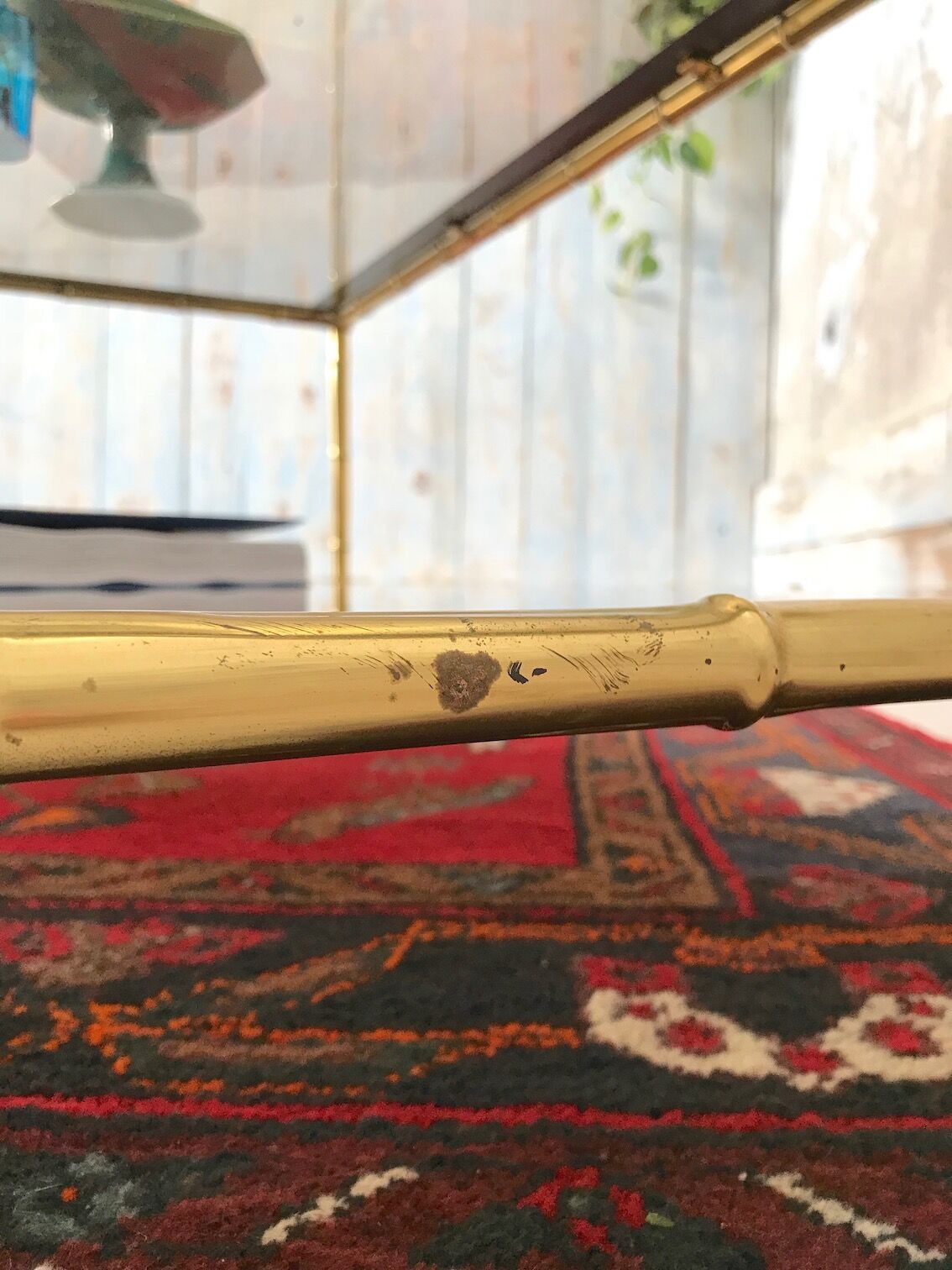 Bamboo imitation brass coffee table