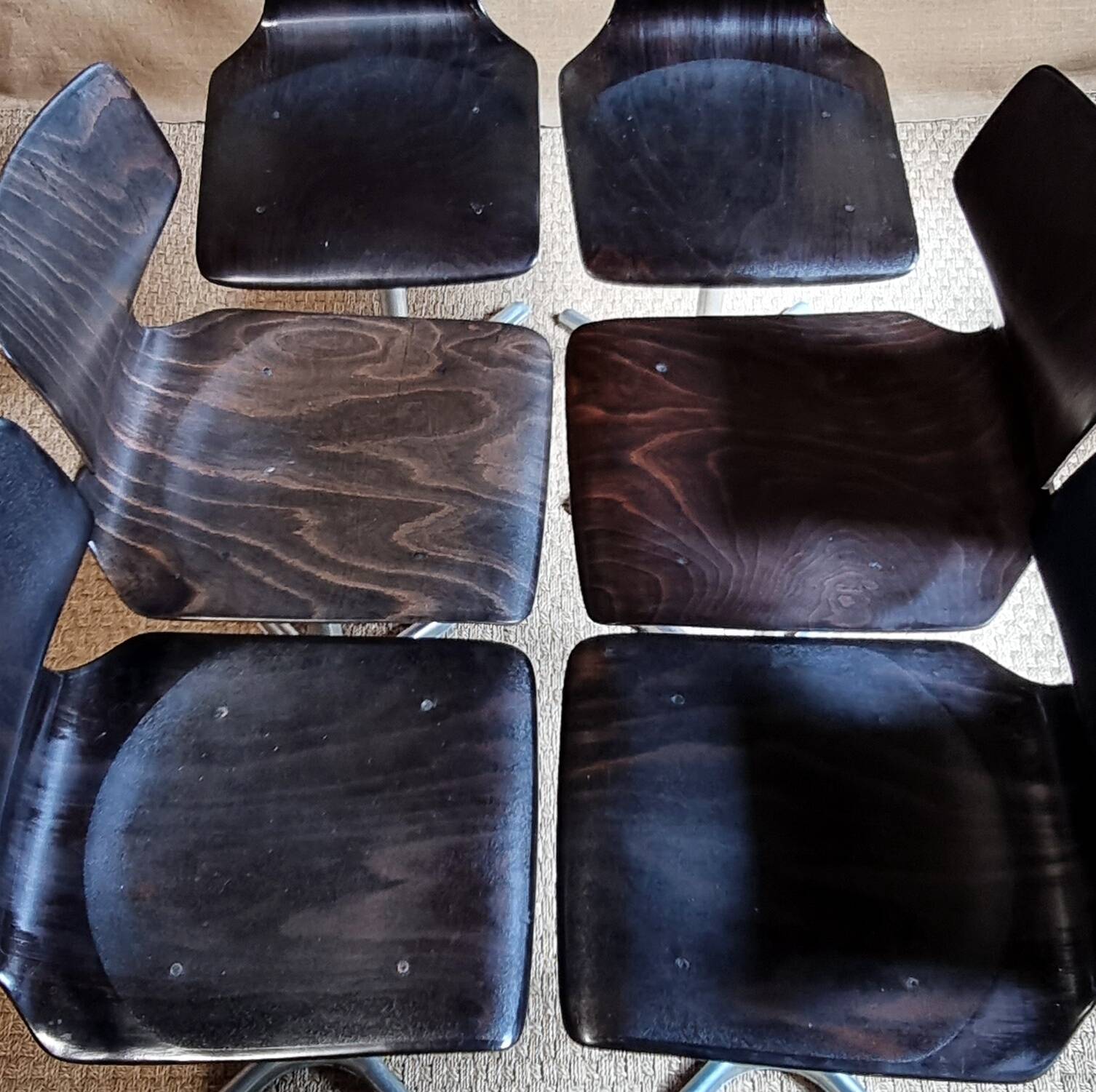6 Pagwood Pagholz Flototo chairs from the 70s