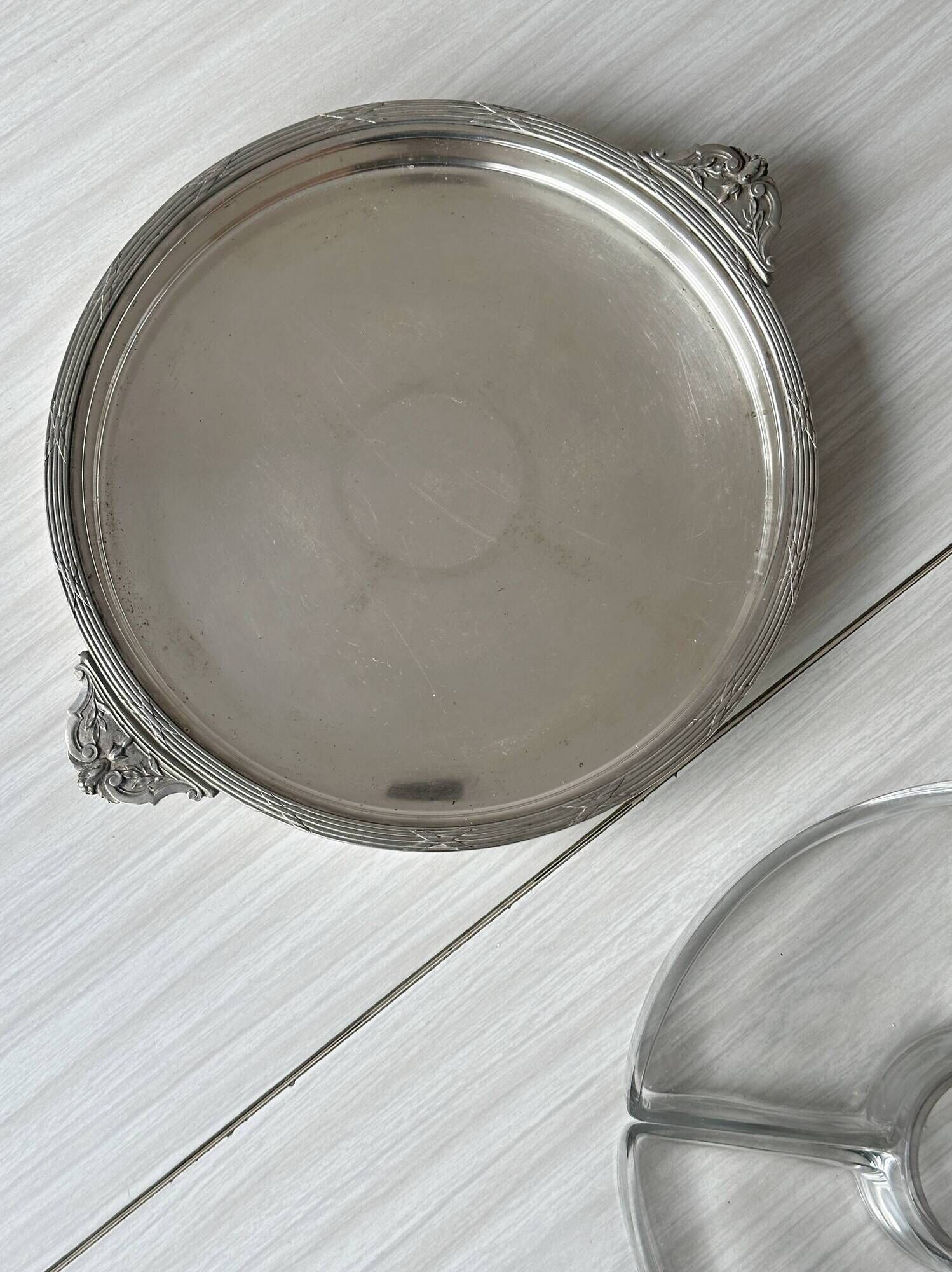 Vintage glass compartment aperitif platter