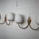 Pair of 1960 opaline and brass wall lights from Italy