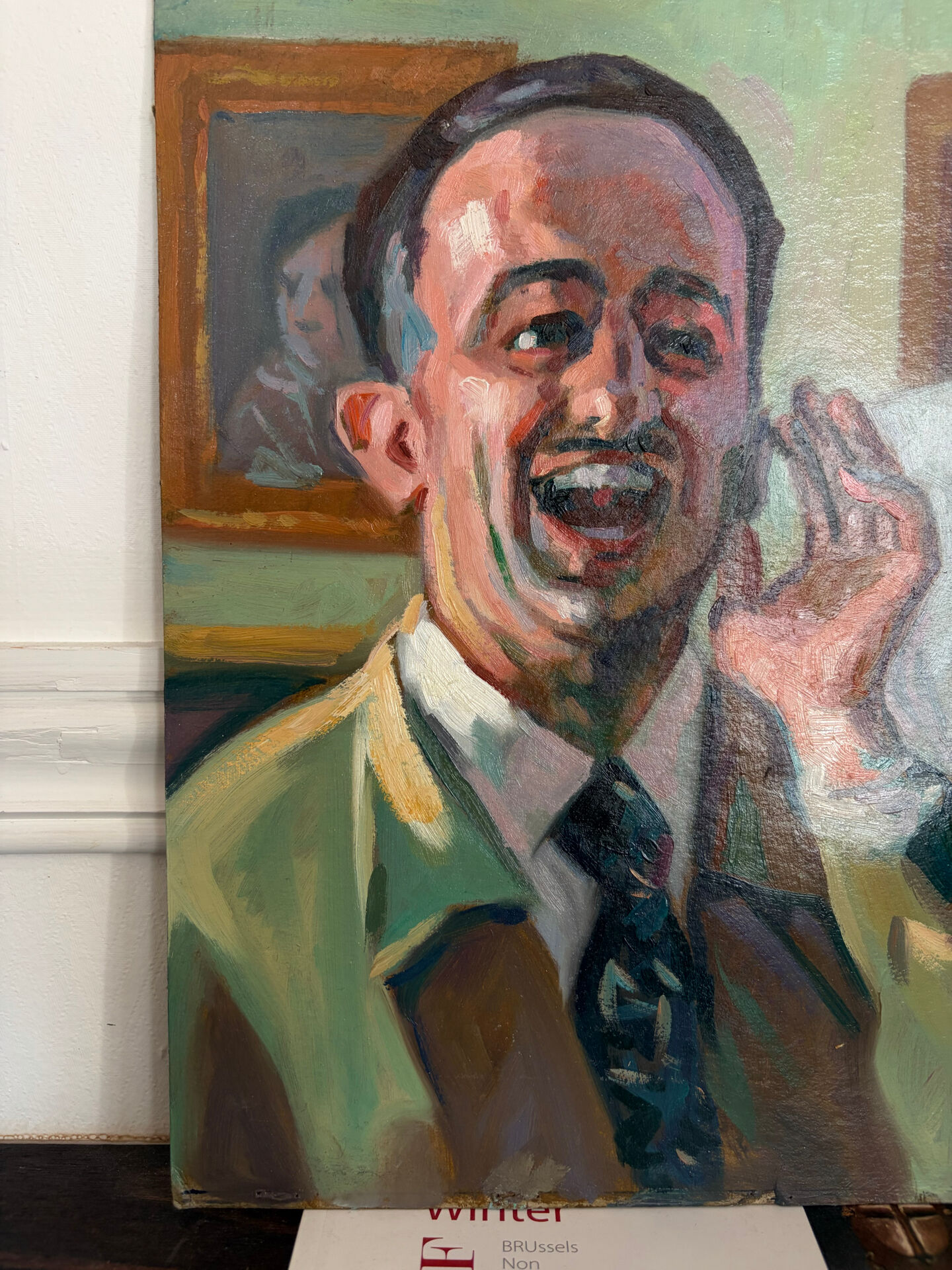 Oil portrait on cardboard