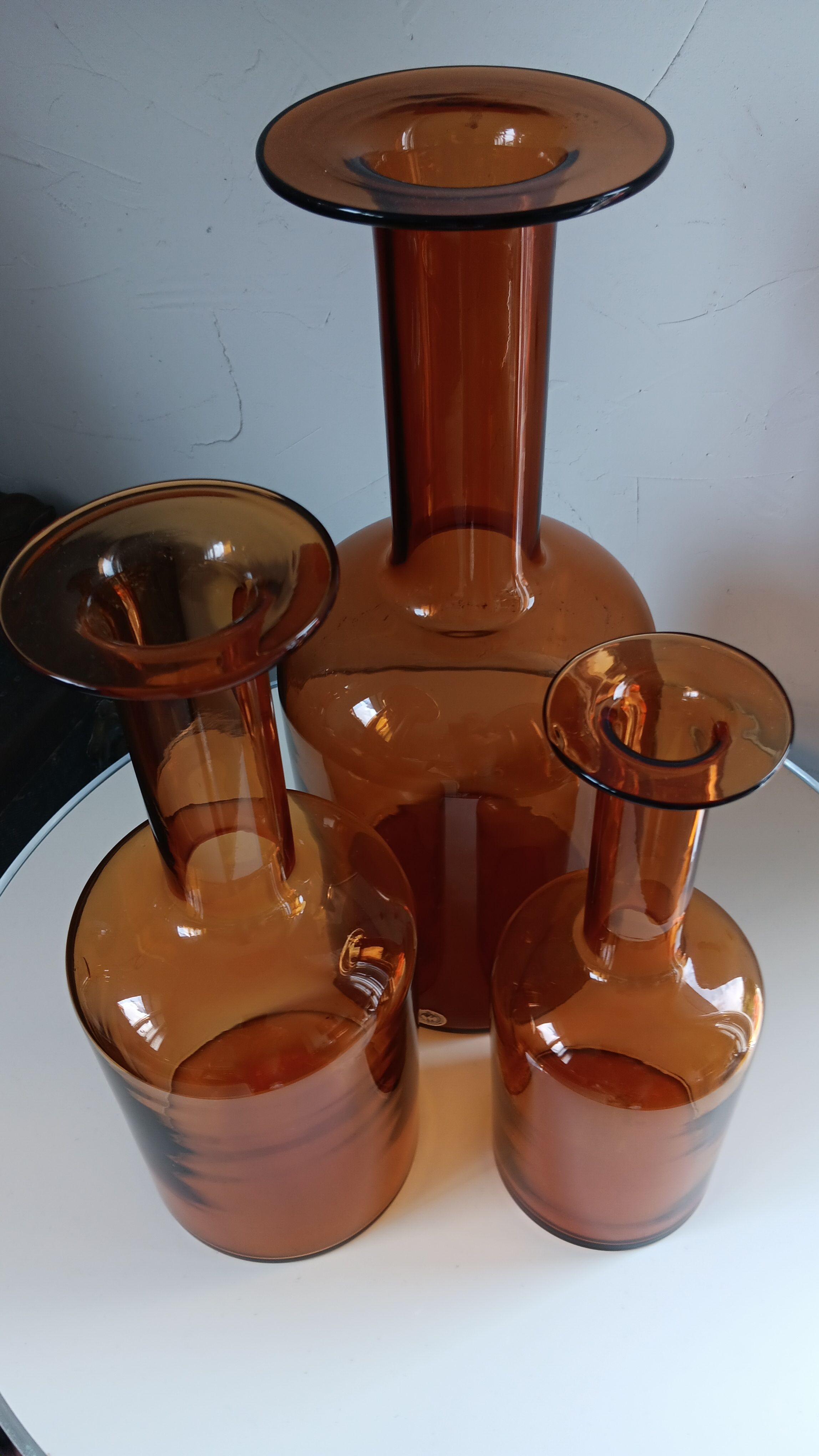 3 GULVASE  de Otto Brauer pour Holmegaard  1962