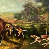 JL Lecoyer. "Fox hunting". Large format painting.