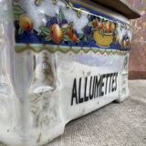 Matchbox in iridescent earthenware wall-mounted orange decor