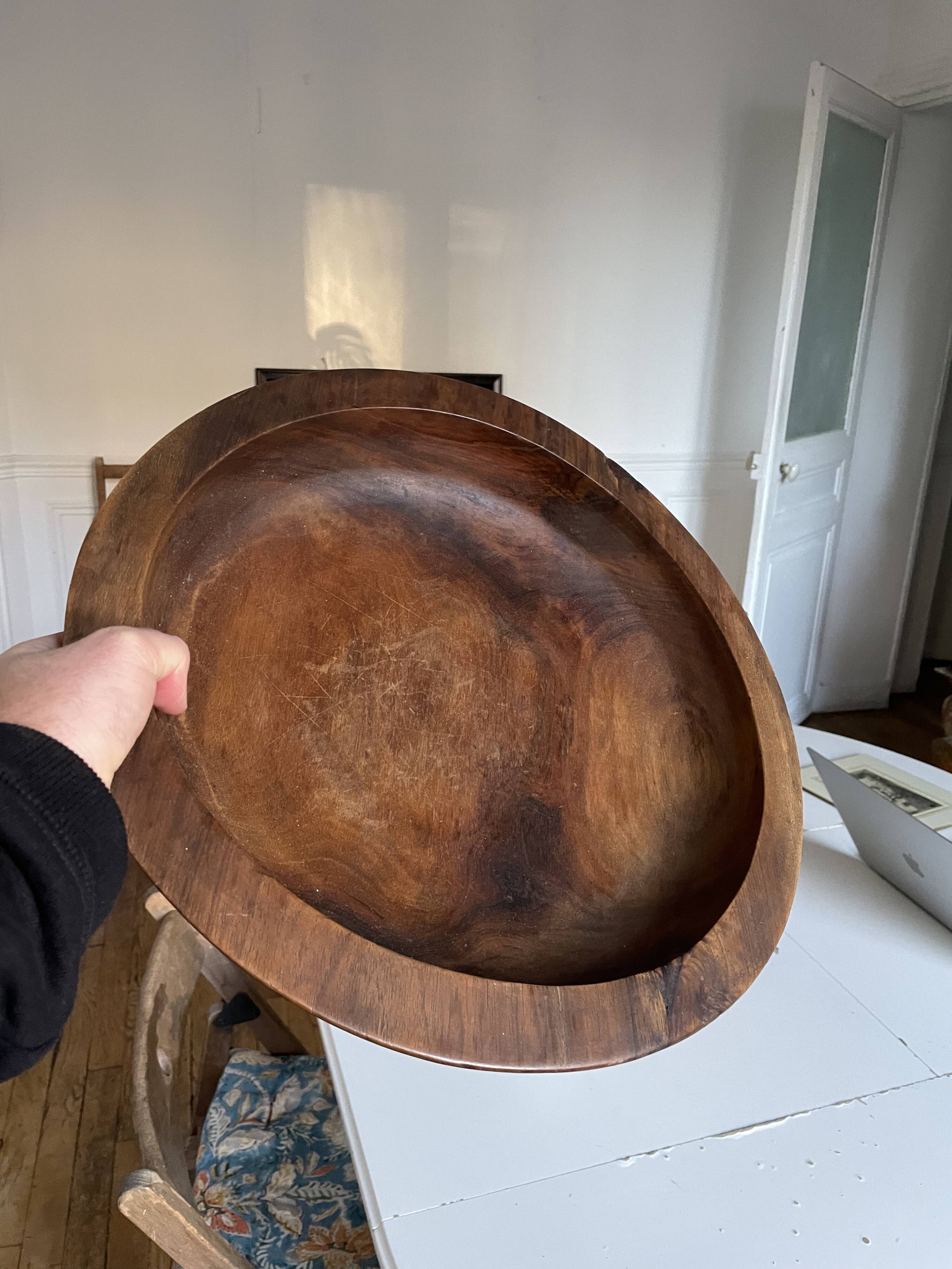 Very large vintage solid wood tidy 1960