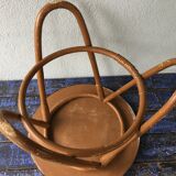 Gueridon, vintage two-coloured rattan coffee table