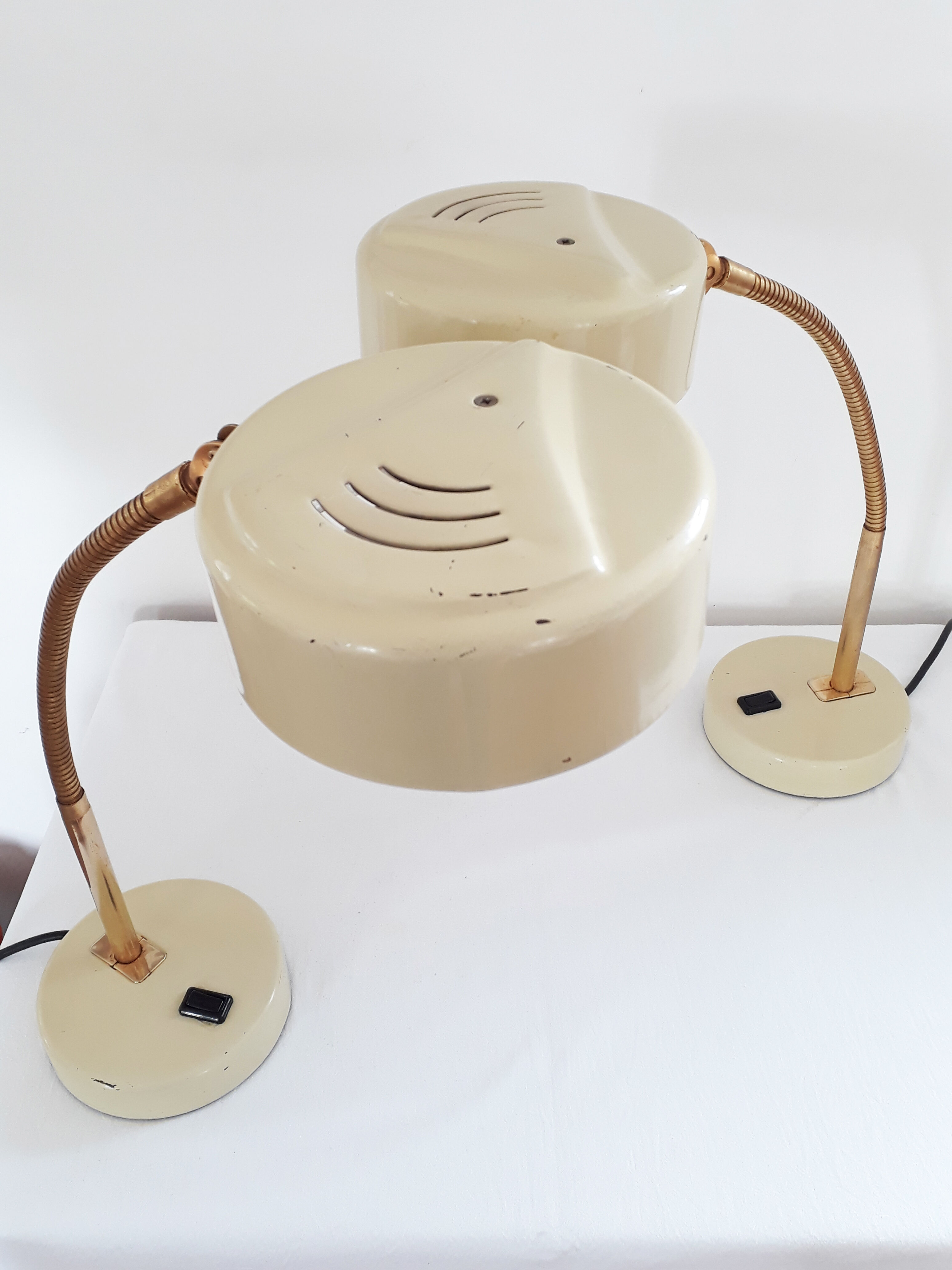 Paire de lampes de bureau vintage années 40 60