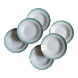 Vintage hollow plates Almond green Badonviller