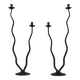 Pair of postmodern brutalist candlesticks in wrought iron, France, 1980s