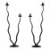 Pair of postmodern brutalist candlesticks in wrought iron, France, 1980s