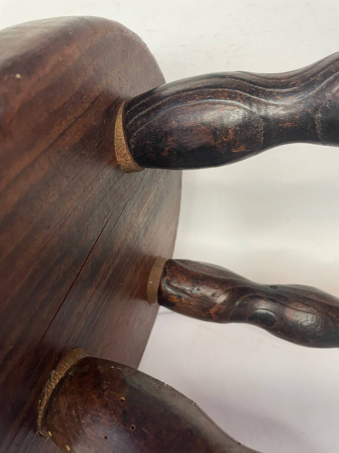 Brutalist wooden stool