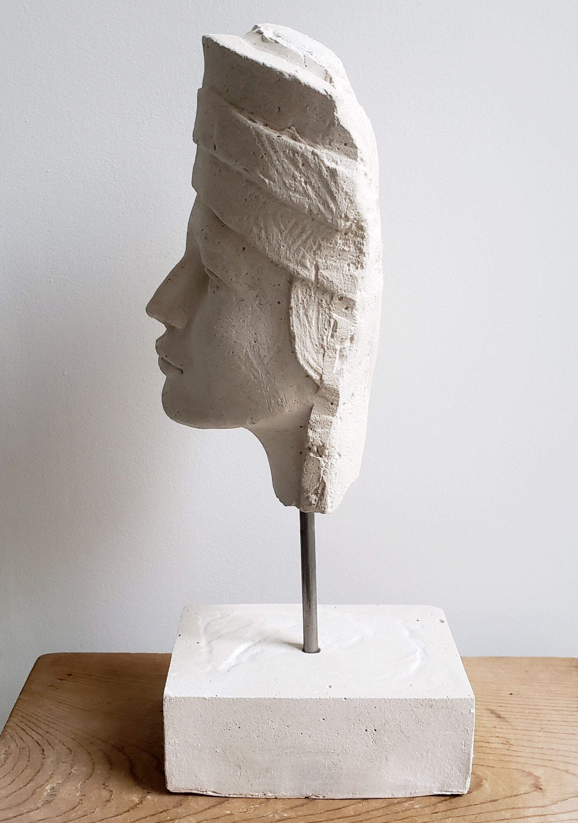 Woman's head in plaster