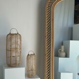 Rattan foot mirror with braces H:2m