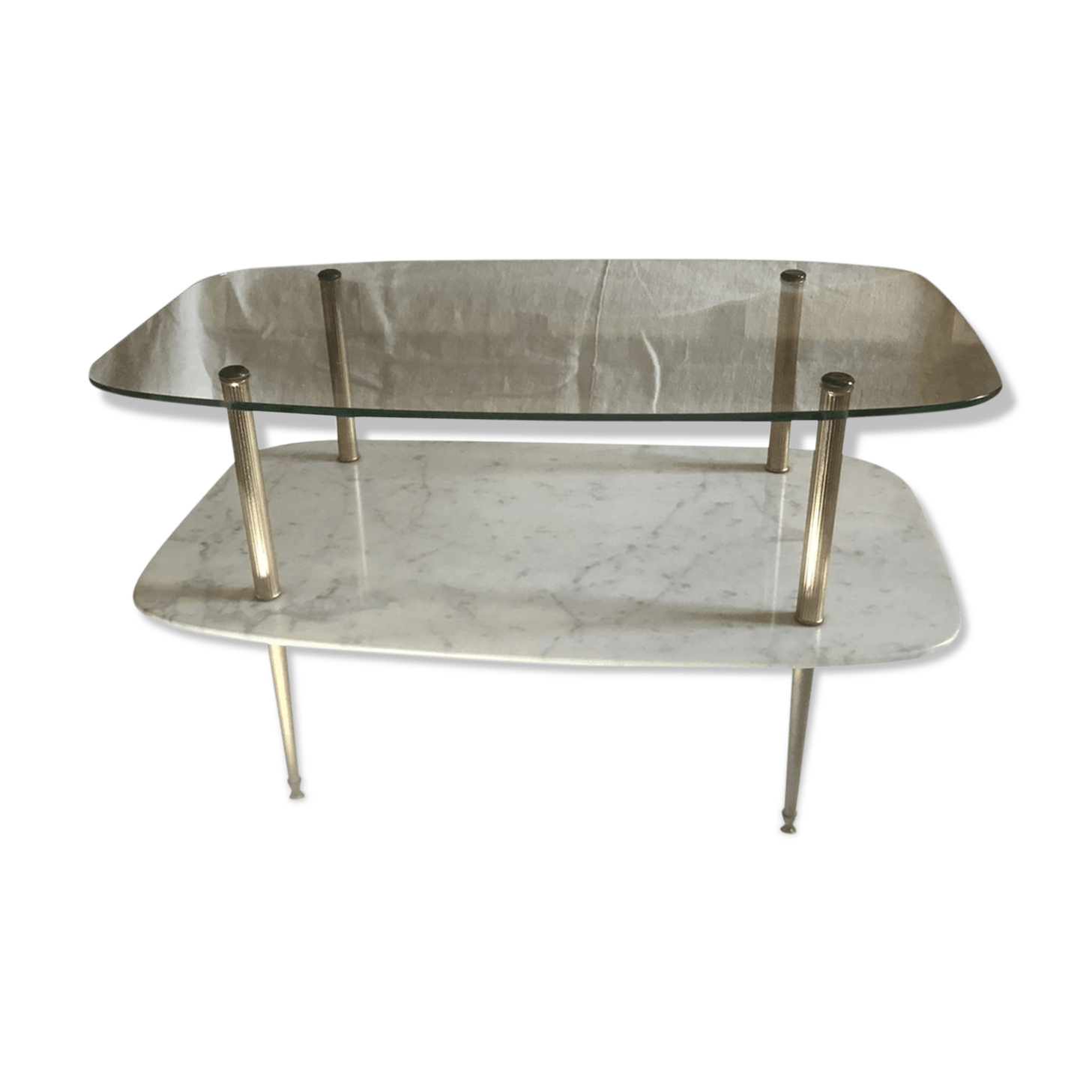 Table low double trap design 1950 vintage