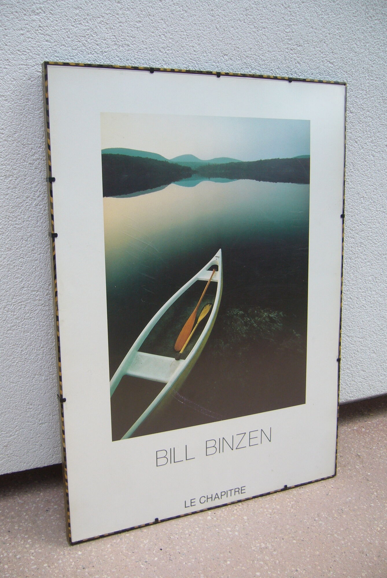 Landscape poster with canoe Habiat vintage Bill Binzen 50 x 70