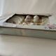 Miniature tea set with pink flowers for children