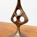 Brutalist metal candlestick mid-century