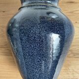 Thick blue ceramic vase