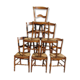 Lot of 6 mulched beech chairs