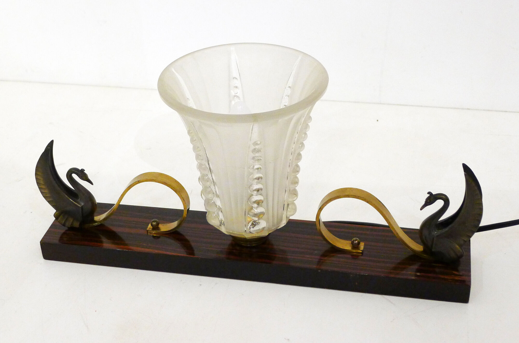 Lampe art déco cygnes à poser