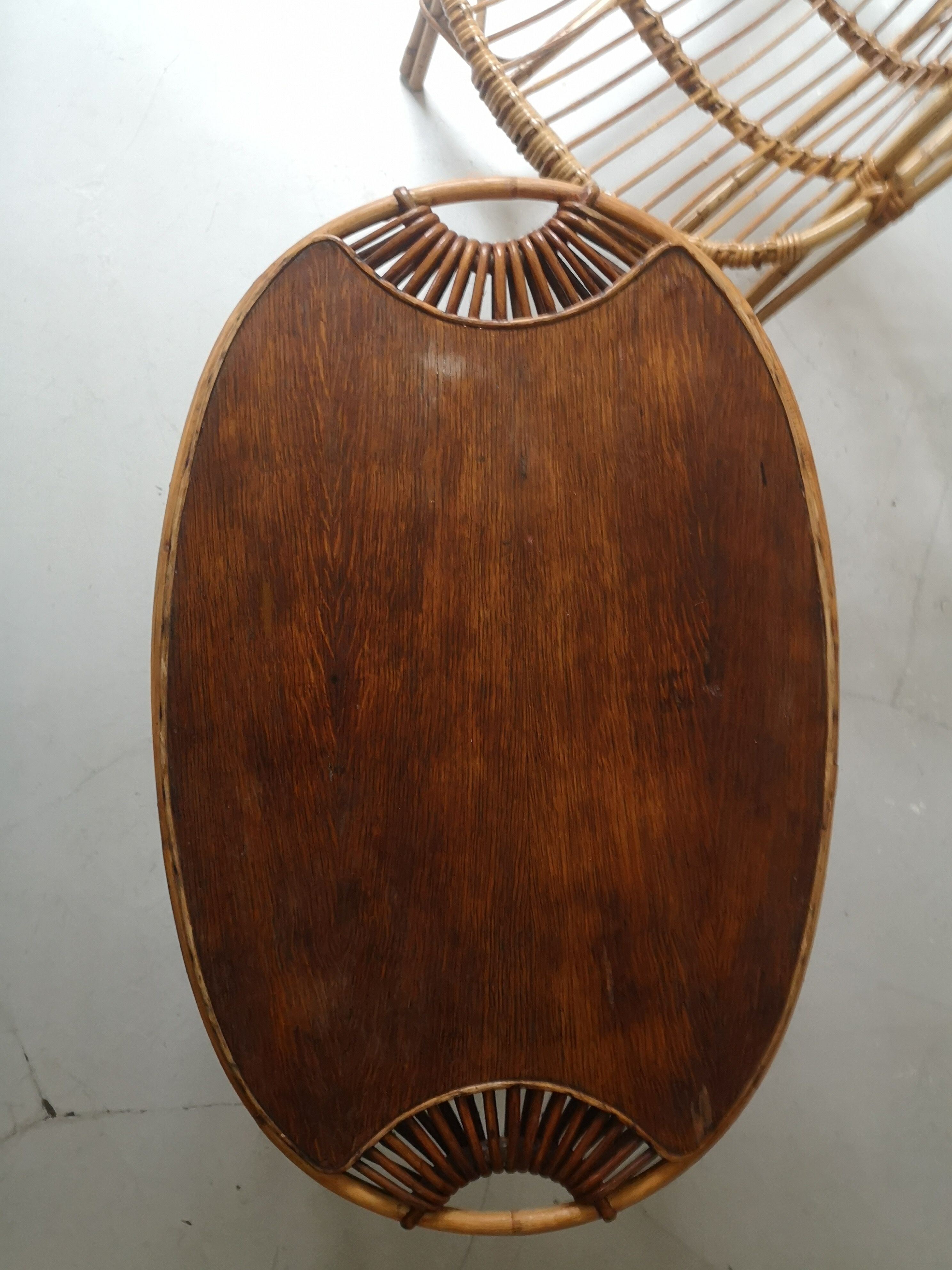 Rattan coffee table called lemon, vintage 1950