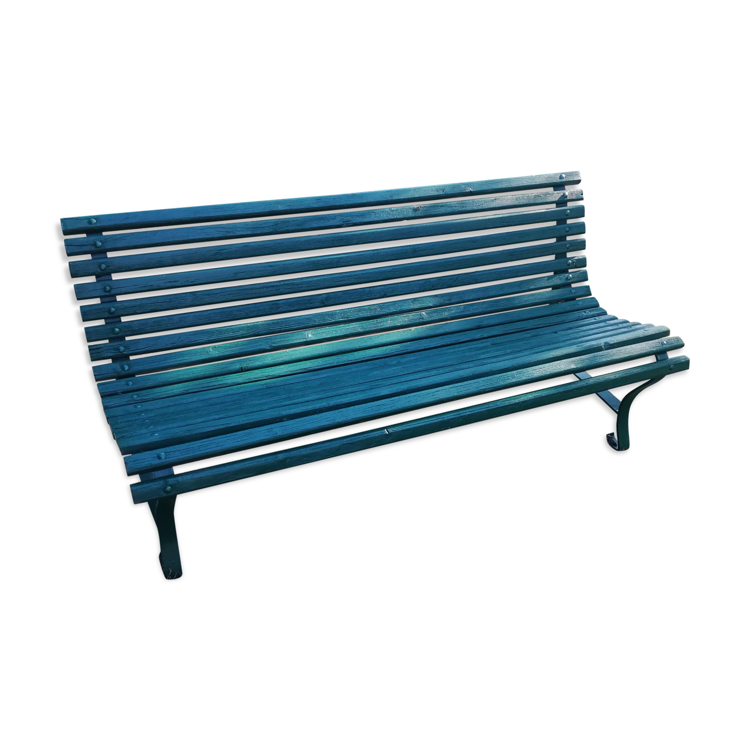Green public bench