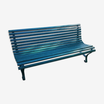 Green public bench