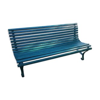 Green public bench