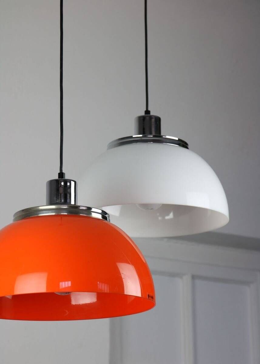 Vintage 2240 Faro pendant lamp by Luigi Massoni for Guzzini & Meblo, 1960s, set of 2
