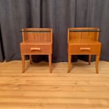 A pair of bedside tables by Axel Larsson, Bodafors, Sweden, 1940s.