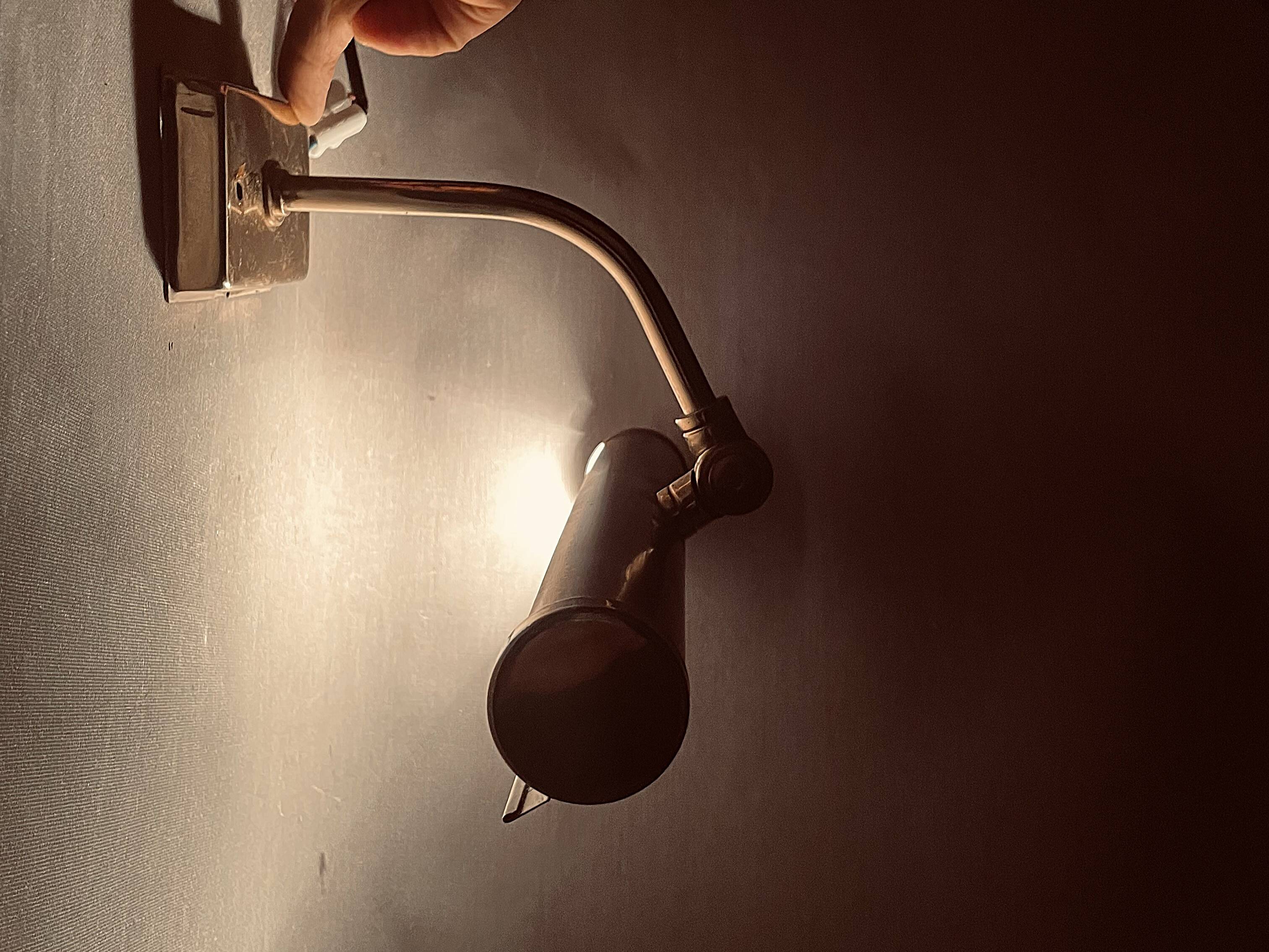 Industrial style aged brass wall art picture light