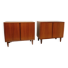 Pair of small low Scandinavian teak sideboards from the 60s