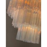 Contemporary opalino murano glass "tronchi" chandelier