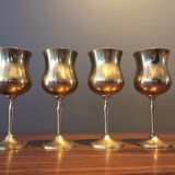 4 verres à vins en laiton