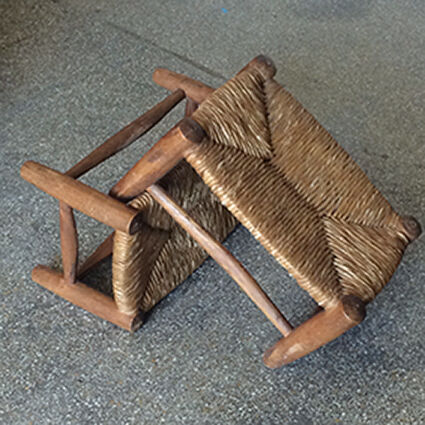 Pair of mid-century mulched stools