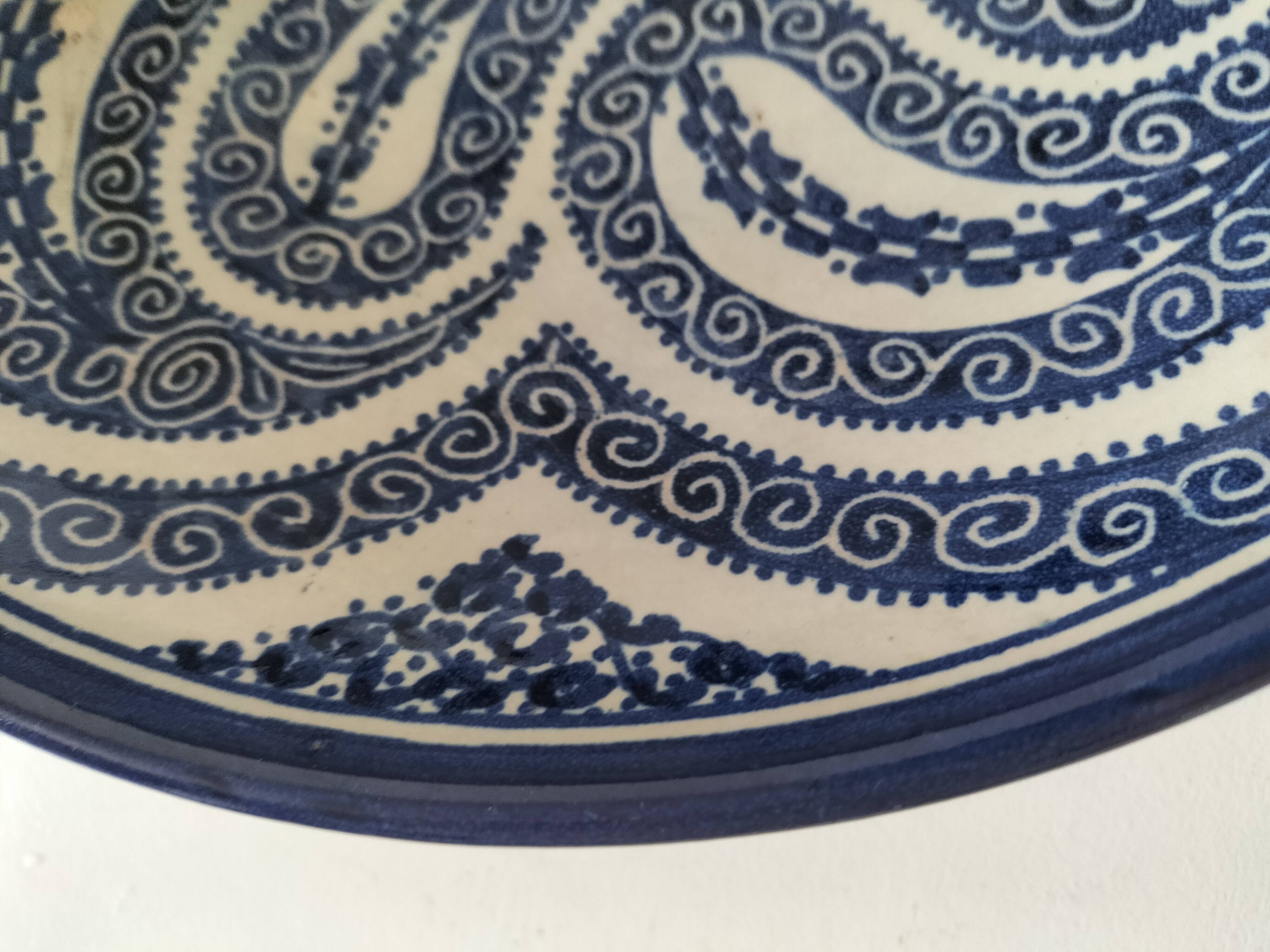 Large signed Moroccan bowl – Fez, in the style of the Serghini workshop
