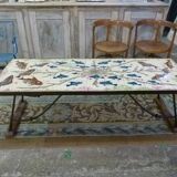 Ceramic coffee table with fish patterns