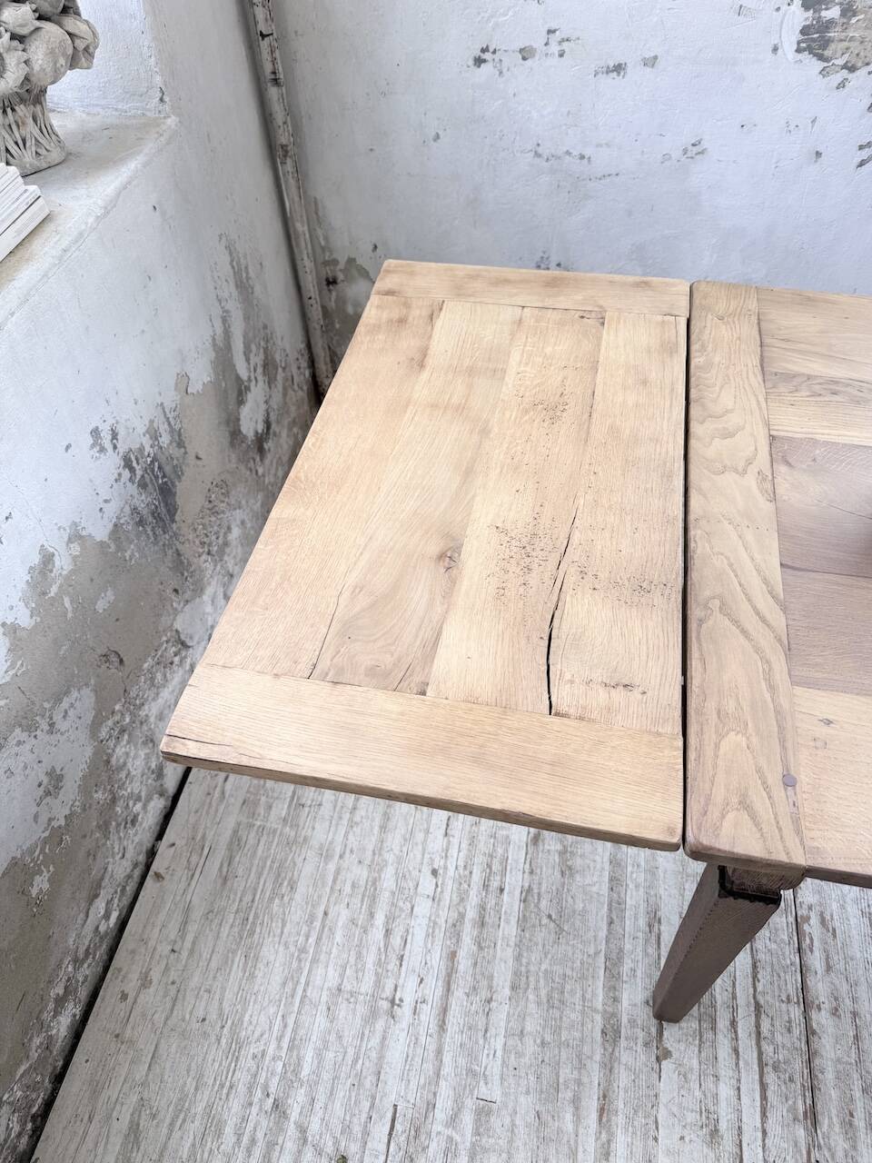 Solid oak farmhouse table with extensions (190-280cm) 1950