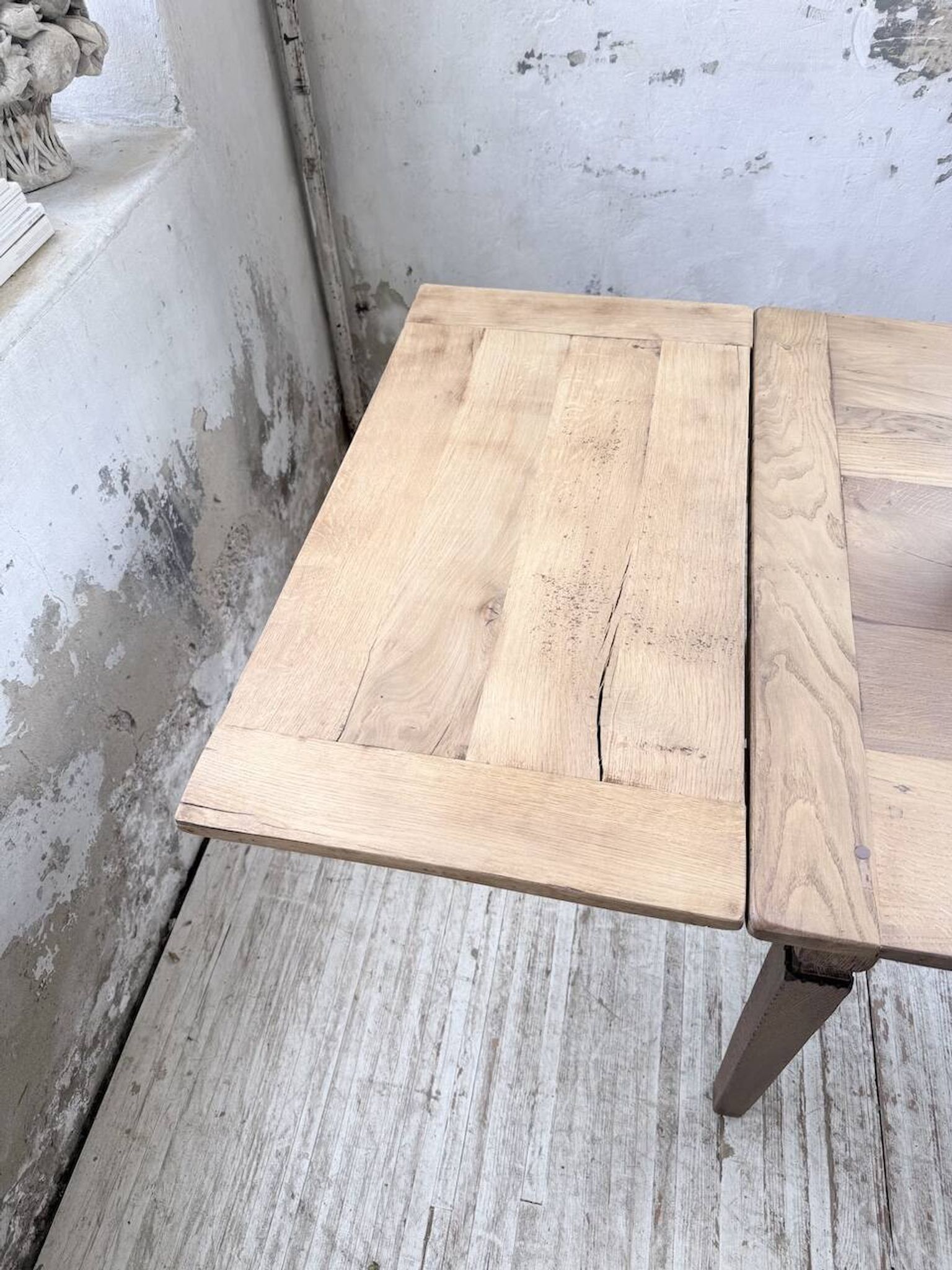 Solid oak farmhouse table with extensions (190-280cm) 1950