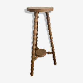 High tripod wooden stool