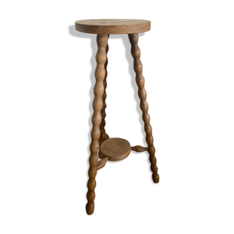 High tripod wooden stool