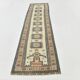 2x11 shades of cream blue oushak runner rug